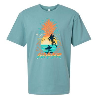 Summer Time Sufer Pineapple Sueded Cloud Jersey T-Shirt