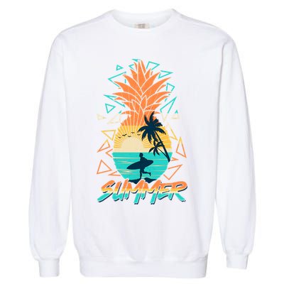 Summer Time Sufer Pineapple Garment-Dyed Sweatshirt