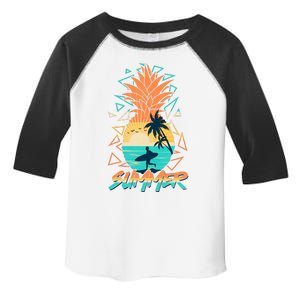 Summer Time Sufer Pineapple Toddler Fine Jersey T-Shirt