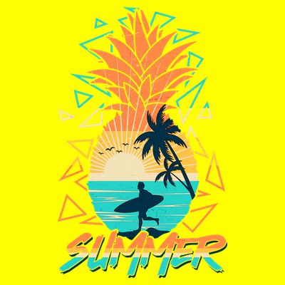 Summer Time Sufer Pineapple T-Shirt