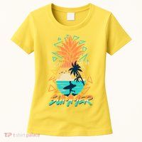 Summer Time Sufer Pineapple Womens T-Shirt