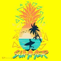 Summer Time Sufer Pineapple Womens T-Shirt