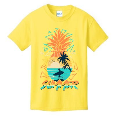 Summer Time Sufer Pineapple Kids T-Shirt