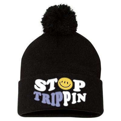 Stop Trippin Pom Pom 12in Knit Beanie