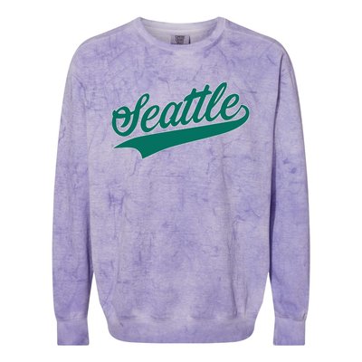 Seattle Text Colorblast Crewneck Sweatshirt