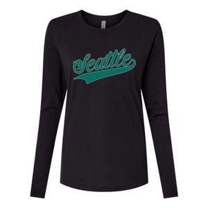 Seattle Text Womens Cotton Relaxed Long Sleeve T-Shirt