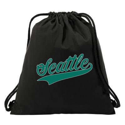 Seattle Text Drawstring Bag