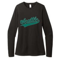 Seattle Text Womens CVC Long Sleeve Shirt