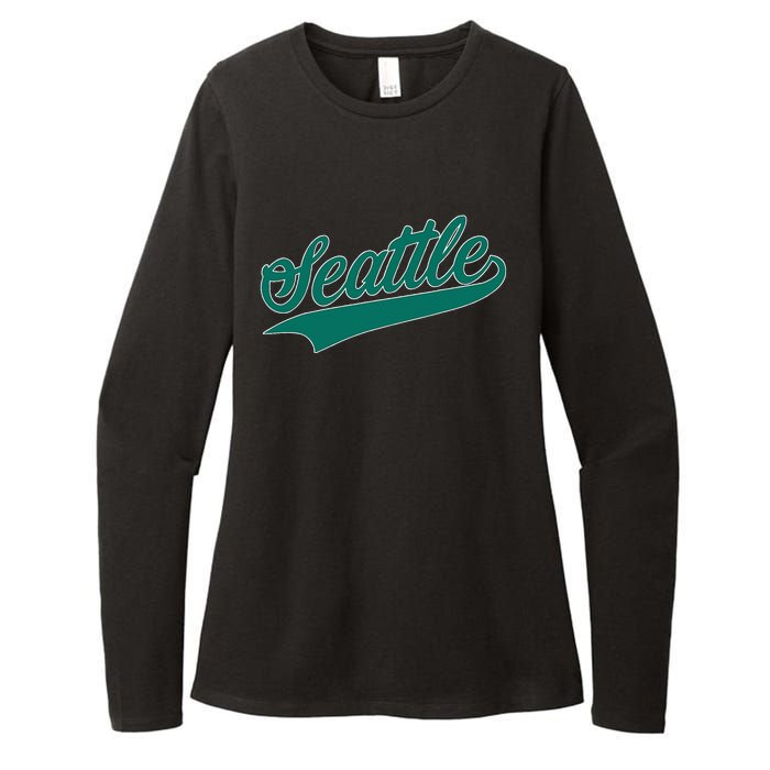 Seattle Text Womens CVC Long Sleeve Shirt