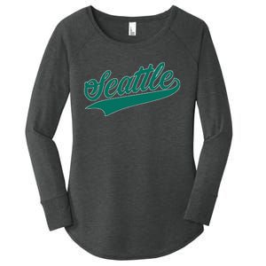 Seattle Text Women's Perfect Tri Tunic Long Sleeve Shirt