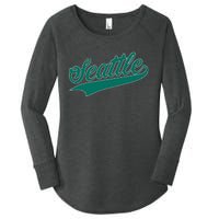 Seattle Text Women's Perfect Tri Tunic Long Sleeve Shirt