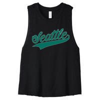 Seattle Text Women's Racerback Cropped Tank