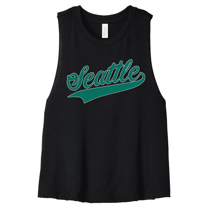 Seattle Text Women's Racerback Cropped Tank