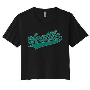 Seattle Text Women's Crop Top Tee