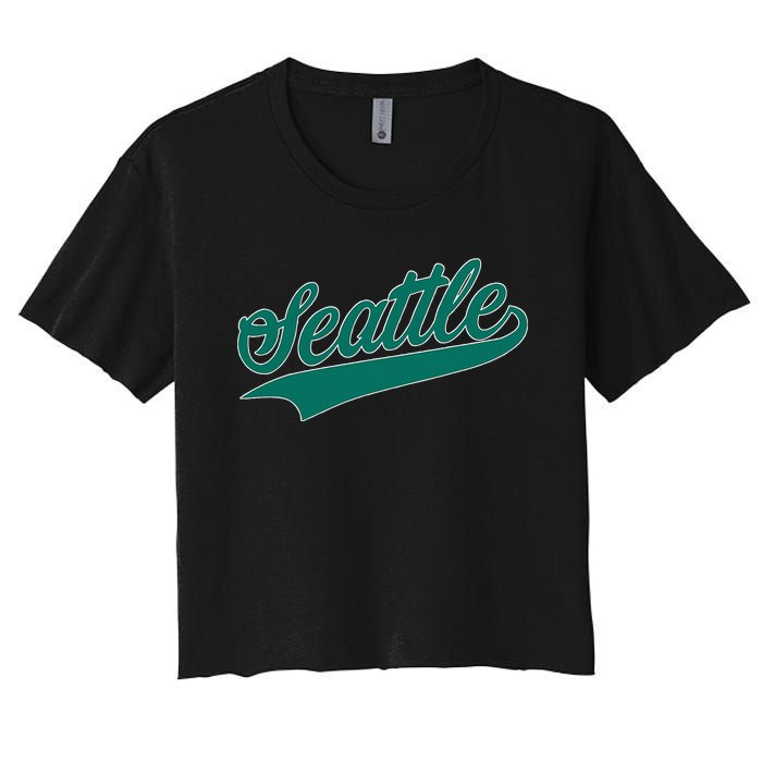 Seattle Text Women's Crop Top Tee