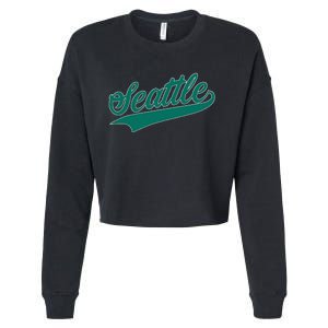 Seattle Text Cropped Pullover Crew