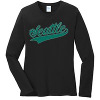 Seattle Text Ladies Long Sleeve Shirt