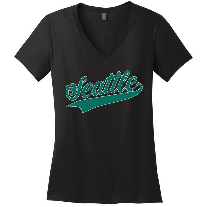 Seattle Text Women's V-Neck T-Shirt