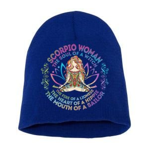 Scorpio The Soul Of A Witch Birthday Hippie Soul Gift Short Acrylic Beanie