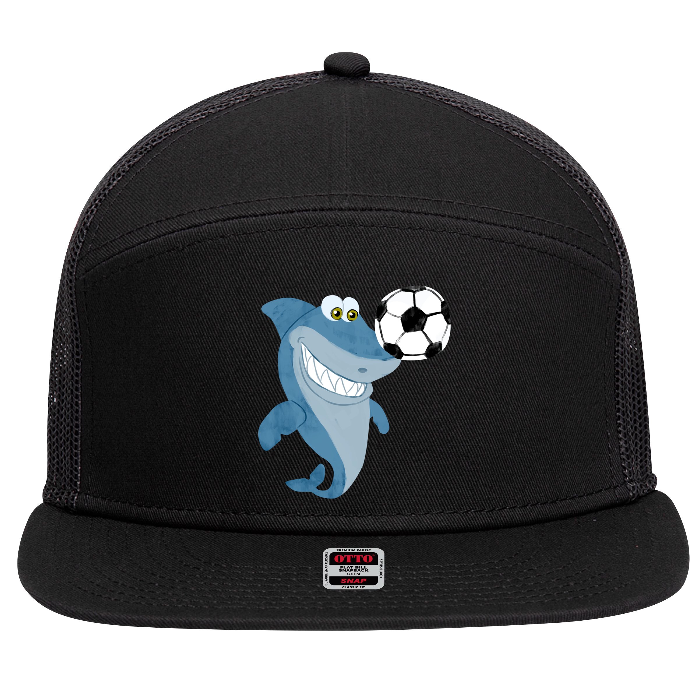Soccer Team Shark Meaningful Gift Soccer Player Gift 7 Panel Mesh Trucker Snapback Hat