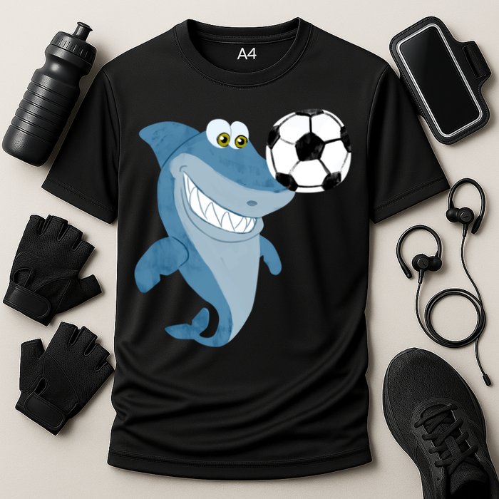 Soccer Team Shark Meaningful Gift Soccer Player Gift Cooling Performance Crew T-Shirt