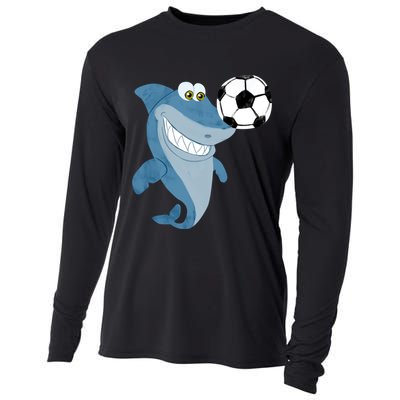 Soccer Team Shark Meaningful Gift Soccer Player Gift Cooling Performance Long Sleeve Crew