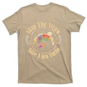 Skip The Straw Save The Sea Turtle Activist Gift T-Shirt