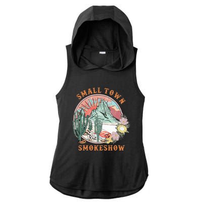 Small Town Smokeshow Oklahoma Smokeshow Western Country Ladies PosiCharge Tri-Blend Wicking Draft Hoodie Tank