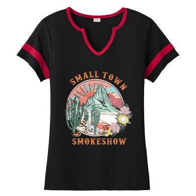 Small Town Smokeshow Oklahoma Smokeshow Western Country Ladies Halftime Notch Neck Tee