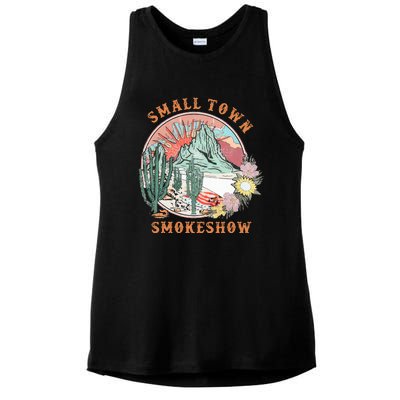 Small Town Smokeshow Oklahoma Smokeshow Western Country Ladies PosiCharge Tri-Blend Wicking Tank