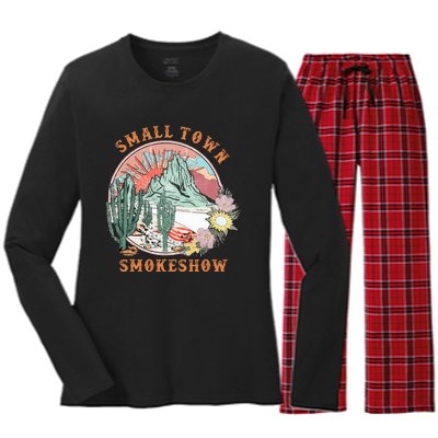 Small Town Smokeshow Oklahoma Smokeshow Western Country Women's Long Sleeve Flannel Pajama Set 