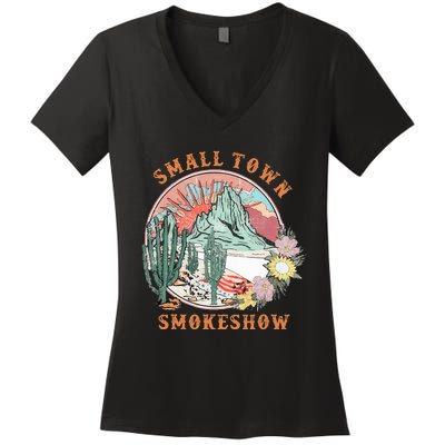 Small Town Smokeshow Oklahoma Smokeshow Western Country Women's V-Neck T-Shirt