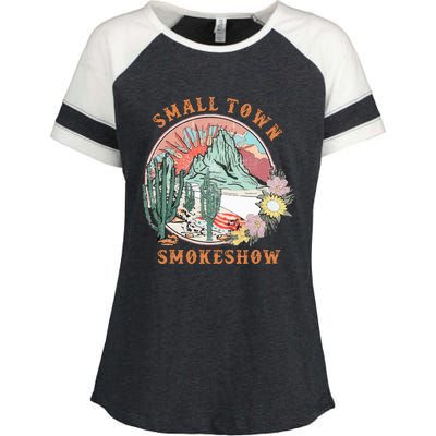 Small Town Smokeshow Oklahoma Smokeshow Western Country Enza Ladies Jersey Colorblock Tee