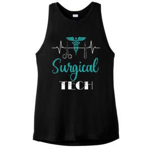 Scrub Tech Surgical Tech Week Technologist Technicians EKG Ladies PosiCharge Tri-Blend Wicking Tank