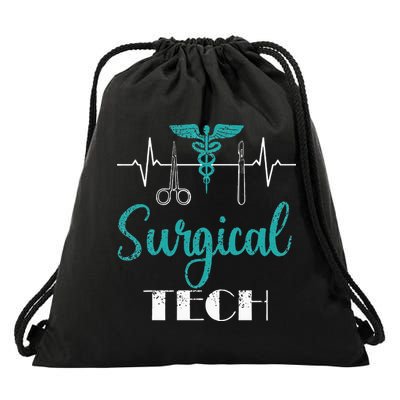 Scrub Tech Surgical Tech Week Technologist Technicians EKG Drawstring Bag