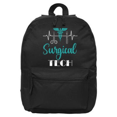 Scrub Tech Surgical Tech Week Technologist Technicians EKG 16 in Basic Backpack