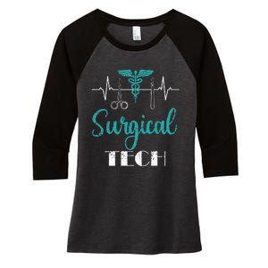 Scrub Tech Surgical Tech Week Technologist Technicians EKG Women's Tri-Blend 3/4-Sleeve Raglan Shirt