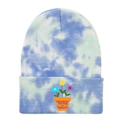 Speech Therapy Speech Language Pathology CCC SLP Spring Tie Dye 12in Knit Beanie