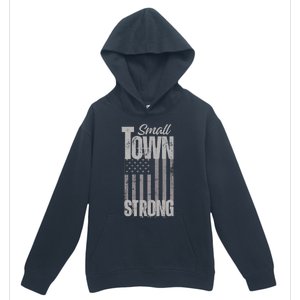 Small Town Strong | Proudly Patriotic American USA Flag Urban Pullover Hoodie