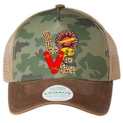Skateboard T Shirts Love Skating Leopard Sunflower Graphic Plus Size Legacy Tie Dye Trucker Hat