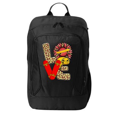 Skateboard T Shirts Love Skating Leopard Sunflower Graphic Plus Size City Backpack