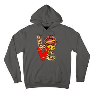 Skateboard T Shirts Love Skating Leopard Sunflower Graphic Plus Size Tall Hoodie