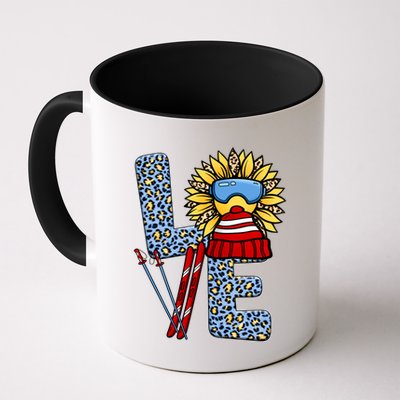 Skiing T Shirts Love Leopard Sunflower Graphic Plus Size Mug