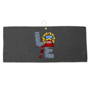 Skiing T Shirts Love Leopard Sunflower Graphic Plus Size Large Microfiber Waffle Golf Towel