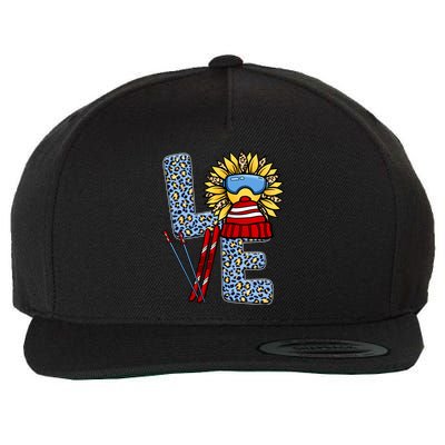 Skiing T Shirts Love Leopard Sunflower Graphic Plus Size Wool Snapback Cap