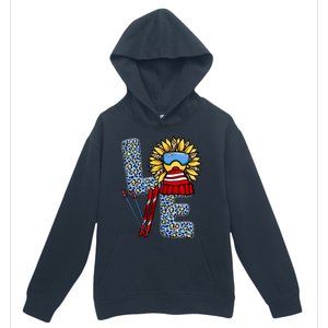 Skiing T Shirts Love Leopard Sunflower Graphic Plus Size Urban Pullover Hoodie