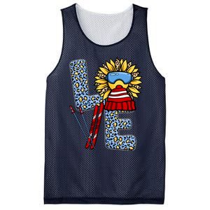 Skiing T Shirts Love Leopard Sunflower Graphic Plus Size Mesh Reversible Basketball Jersey Tank