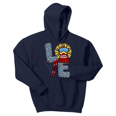 Skiing T Shirts Love Leopard Sunflower Graphic Plus Size Kids Hoodie