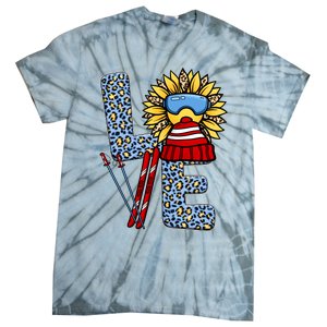 Skiing T Shirts Love Leopard Sunflower Graphic Plus Size Tie-Dye T-Shirt