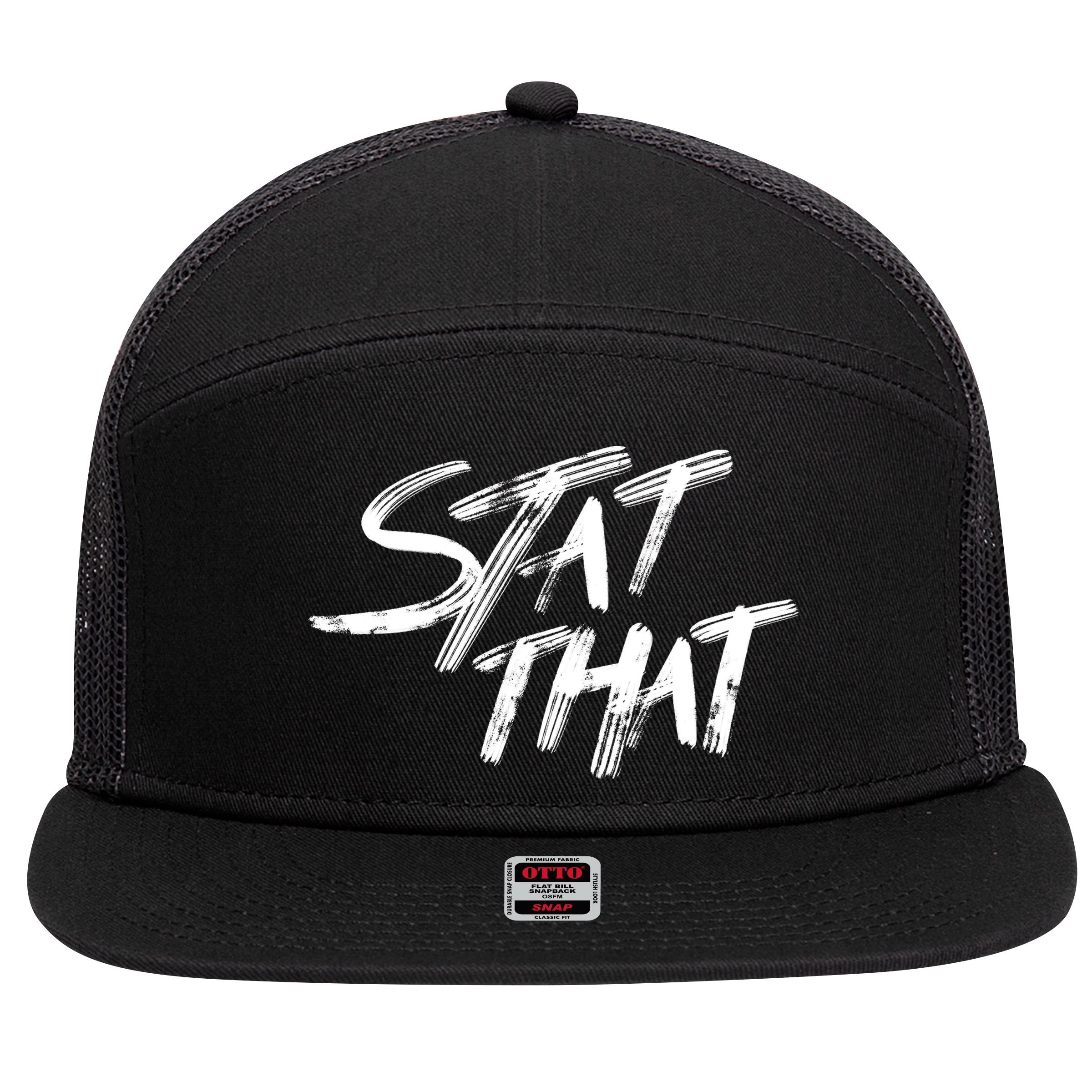Stat That 7 Panel Mesh Trucker Snapback Hat